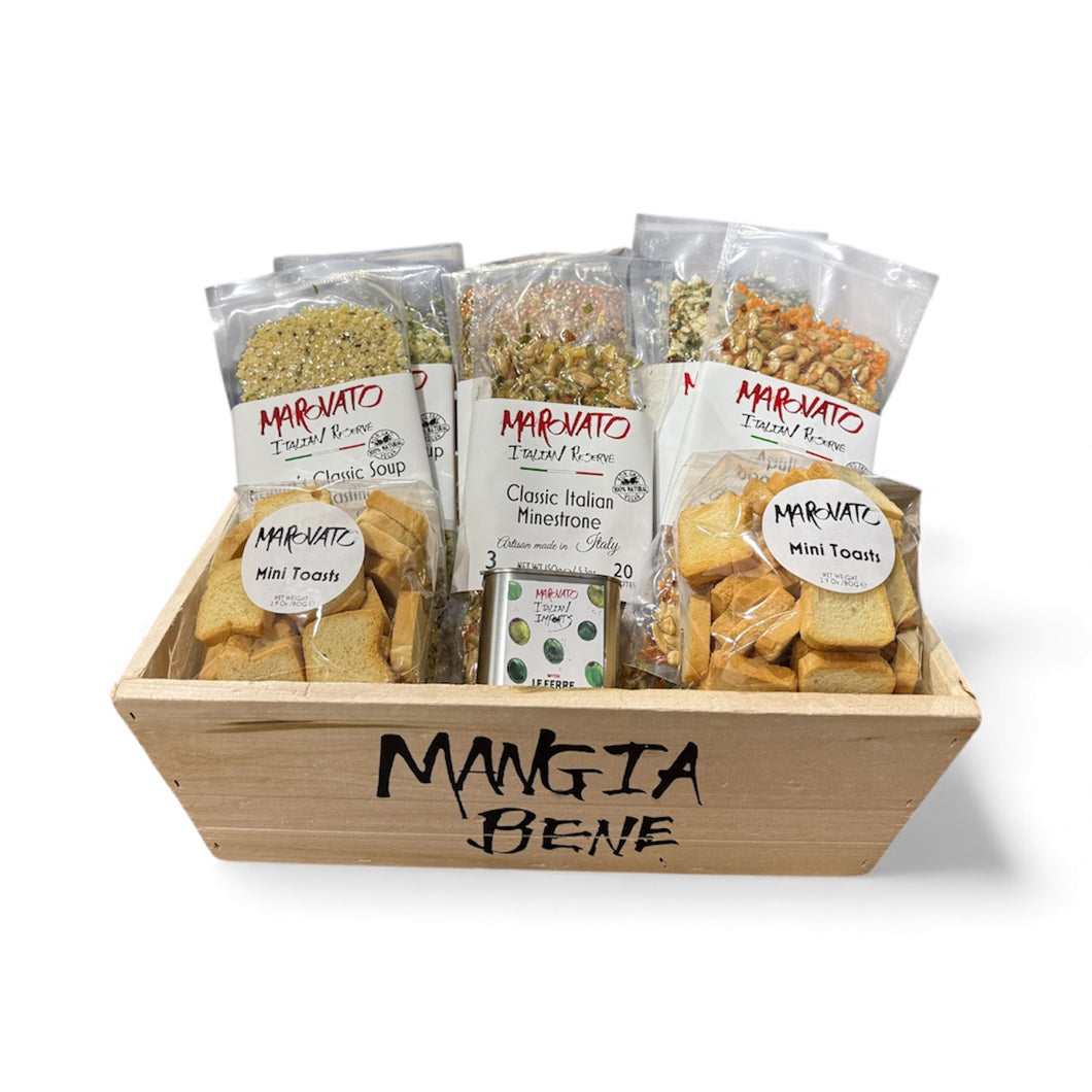 Soup Lovers One-Pot Mangia Bene Wooden Basket